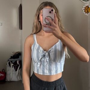 Hollister Cropped Tank Top with tie in front